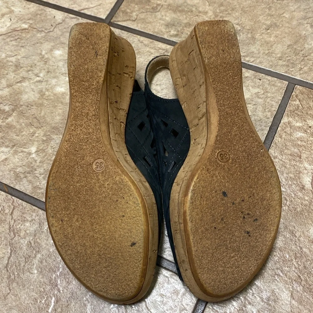 Spring Step Italian Size 4.5 Leather Sandals/Wedges Summer Fall